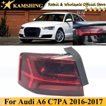 Внешний фонарь Kamshing без рулевого потока для Audi A6 C7PA 2016-2017, задний фонарь, задсветильник фонарь, задний фонарь, стоп-сигнал
