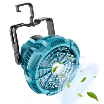 Внешний потолочный вентилятор для аккумулятора, подходит для Makita, Dewalt, Bosch, Milwaukee, Black & Decker, литиевая батарея 14,4-18 в со складным крючком