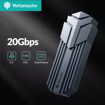 Внешний SSD-накопитель Yottamaster, внешний накопитель M.2 NVMe SATA, корпус USB 3,2 Gen2 M2, твердотельный накопитель, HD-накопитель для ПК, 20 Гбит/с