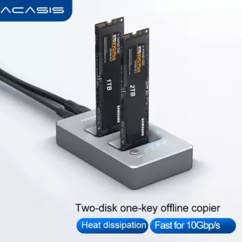 Внешний Жесткий драйвер Acasis Clone Dual Bay M.2 NVME USB3.0, 10 Гбит/с, отличное рассеивание, считыватель PCIE для ноутбуков Windows/Mac/Linux
