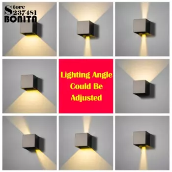 Внутренний и наружный светильник водонепроницаемый IP65 квадратные/Круглые Светодиодные Бра регулируемый угол света алюминиевый настсветильник светодиодный