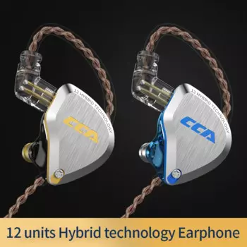 Внутриканальные металлические наушники CCA C12, 5BA + 1DD, гибридные Hi-Fi наушники IEM, 12 драйверов, проводные стереонаушники с шумоизоляцией, 2Pin