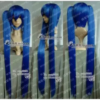 Vocaloid Miku длинный косплей синий парик конский хвост парики волос