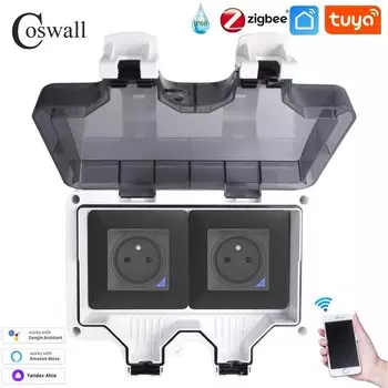 Coswall IP66 водонепроницаемая розетка с таймером Wi-Fi/Zigbee