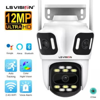 Водонепроницаемая IP-камера LS VISION, 6K, 12 Мп, Wi-Fi