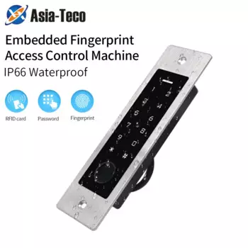 Водонепроницаемая металлическая клавиатура доступа со сканером отпечатков пальцев IP66, Встроенная конструкция 125 кГц, считыватель доступа, контроллер доступа, защита безопасности