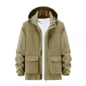 Водонепроницаемая походная куртка, уличная куртка с капюшоном, быстросохнущая тактическая куртка-бомбер большого размера с большими карманами, Мужская ветровка