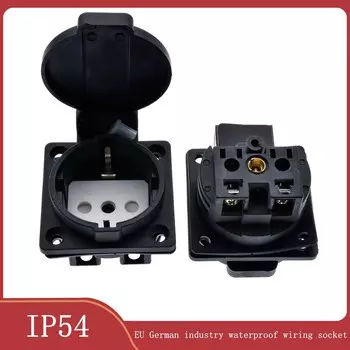 Водонепроницаемая розетка VOSORON E-012 черная 16А 250В