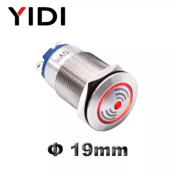 Водонепроницаемая светодиодная вспышка из нержавеющей стали, 19 мм, 22 мм, фотовспышка, 12 В, 24 В, 220 В, мигающий индикатор, сигнал тревоги, громкий звук, красный зуммер