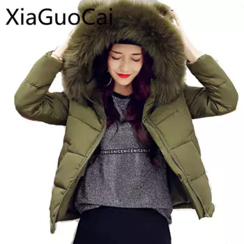 Водонепроницаемое короткое пальто с подкладкой для женщин зимние парки Зеленые кожаные женские куртки с карманами куртки с капюшоном Z523 35