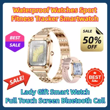 Водонепроницаемые часы, спортивные фитнес-трекеры, умные часы, женский подарок, умные часы, женские часы с полным сенсорным экраном, Bluetooth-вызов