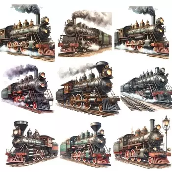 Водонепроницаемые наклейки BLINGIRD "Ретро Локомотив"