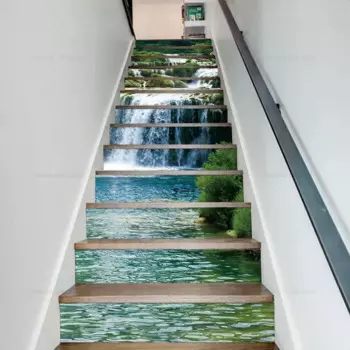 6 шт./13 шт., водонепроницаемые виниловые наклейки на лестницы