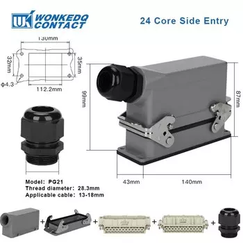 Водонепроницаемые разъемы WONKEDQ WHE/P 6/10/16/24/32/48 Core