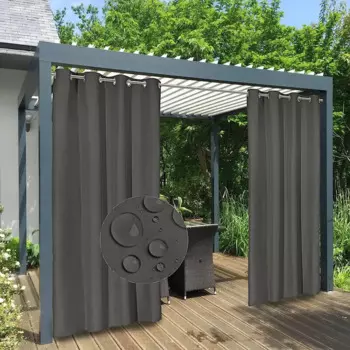 Водонепроницаемая уличная занавеска, затемняющая драпировка для патио для раздвижной двери/фоня/беседки/лантай на заказ, бежевый, на заказ, 1 панель