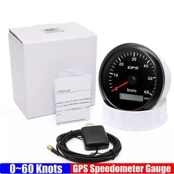 Водонепроницаемый 0 ~ 30 узлов 85 мм GPS спидометр + антенна 7 цветов светодиодный одометр 0 ~ 60 узлов для морского автомобиля, лодки, яхты, 12 В, 24 В, на заказ