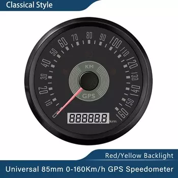 Водонепроницаемый 85 мм Классический GPS Спидометр 150MPH 160MPH 160 км/ч 200 км/ч общий пробег Регулируемый 9-32 В с подсветкой для автомобиля