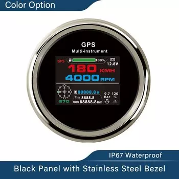 Водонепроницаемый цифровой GPS Спидометр 85 мм одометр с тахометром часы топливный уровень вольтметр температура воды Масляный Пресс для автомобиля лодки