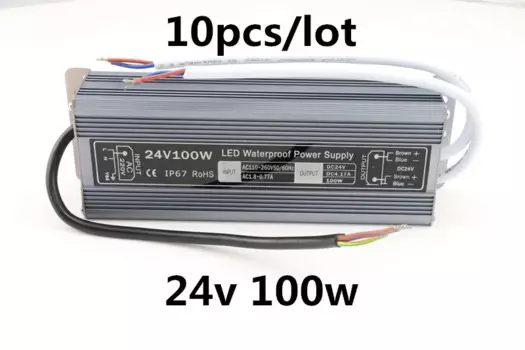 Водонепроницаемый драйвер для светодисветильник Дов IP67, 10 В, 24 В, 100 Вт