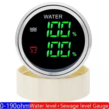 Водонепроницаемый двухмерный датчик воды IP66 52 мм + вольт датчик уровня топлива и воды + вольт HTG измеритель уровня сточных вод со светодиодной сигнализацией