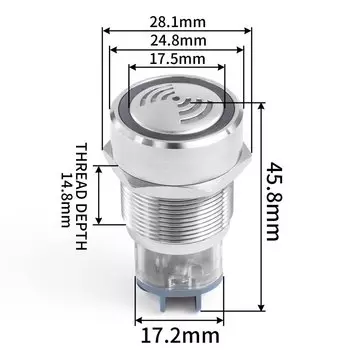 Водонепроницаемый красный светодиодный звуковой сигнал HUSA AD16-22
