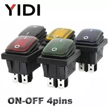 Водонепроницаемый кулисный переключатель YIDI KCD4-201 12В красный