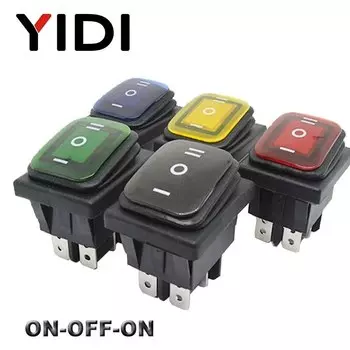Водонепроницаемый кулисный переключатель YIDI KCD4-203 16A 220V красный зеленый