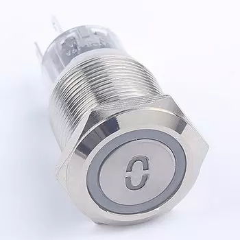 Водонепроницаемый металлический кнопочный переключатель, 19 мм