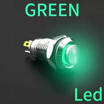 8 10 12 16 мм Водонепроницаемый металлический кнопочный переключатель Светодиодный светильник Самоблокирующийся/защелкивающийся Самосброс 3 6 12 24 110 220 В с высокой головкой