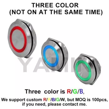 Ультратонкий двухцветсветильник ческий кнопочный переключатель, 12/16/19/22/25/30 мм, водонепроницаемый индикатор сброса сигнала, «сделай сам», дверной звонок