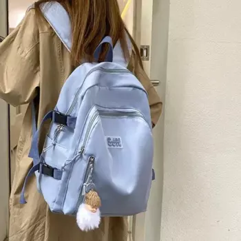 Водонепроницаемый нейлоновый школьный рюкзак, женские рюкзаки для девочек-подростков, Вместительная женская сумка, однотонная школьная сумка Mochila