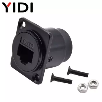 Водонепроницаемый разъем RJ45 типа D 8P8C Cat6a для крепления на панели, удлинитель Ethernet-кабеля, сетевой разъем Cat6, экранированный интернет-адаптер