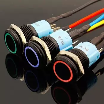 Водонепроницаемый самоблокирующийся алюминиевый кнопочный переключатель FAMCDI 16 мм