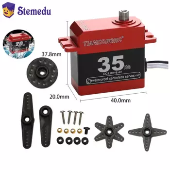 Водонепроницаемый сервопривод с большим крутящим моментом 35 кг, металлическая шестерня, цифровые сервоприводы для 1/8 1/10, игрушечный автомобиль, робот, радиоуправляемая гусеничная лодка, Дрон, FPV
