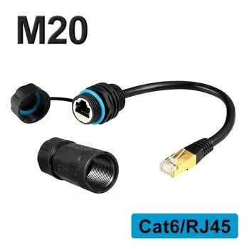 Водонепроницаемый сетевой соединитель DIVEDEER Waterproof M20 RJ45 CAT6