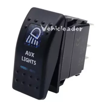 Водонепроницаемый светодиодный автомобильный выключатель для лодки, грузовика, 1 шт, 12/24 в, переключатель света, синий переключатель, переключатель задсветильник света