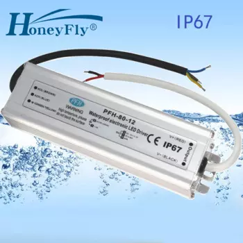 Водонепроницаемый светодиодный драйвер HoneyFly, класс защиты IP67, 80 Вт, 12 В, 24 В, 36 В, 48 В переменного тока, адаптер постоянного тока, преобразователь, светодиодный источник питания 80-265 в для светодиодных фонарей