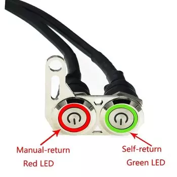 Водонепроницаемый светодиодный переключатель на руль мотоцикла MoFlyeer, 12 В, ручная кнопка сброса и возврата, переключатель на Руль двигателя ВКЛ-ВЫКЛ, двойное управление