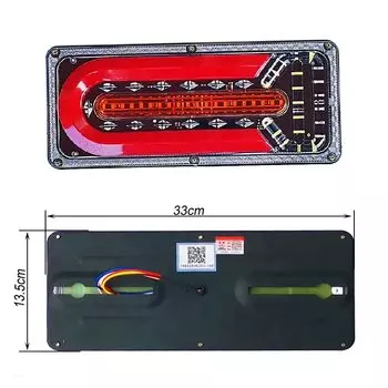 Водонепроницаемый светодиодный задний фонарь для грузовика, предупреждающие фонари, задний фонарь 24 В, водонепроницаемый поток, рулевой тормоз, фонарь заднего хода, противотуманный фонарь