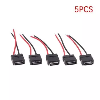 Водонепроницаемый USB-разъем типа C, 2-контактный разъем с гнездом прямого сжатия, зарядный интерфейс с проводом для сварки