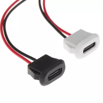Водонепроницаемый USB-разъем типа C, 2-контактный разъем «мама» с гнездом прямого сжатия, зарядный интерфейс с проводом для сварки