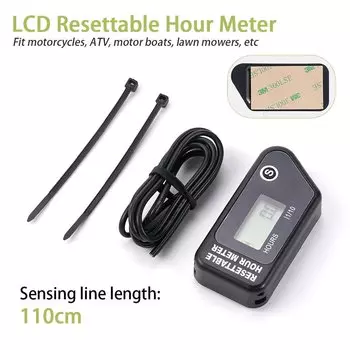 Водонепроницаемый ЖК-сбрасываемый счетчик часов, напоминание о технике обслуживания черного/красного цвета, подходит для мотоцикла/квадроцикла/моторной лодки/газонокосилки