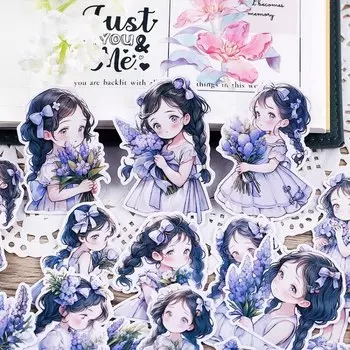 Водостойкие лавандовые наклейки BLINGIRD для девочек