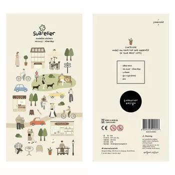 Водостойкие наклейки Suatelier "Медленно прогуливающаяся собака"