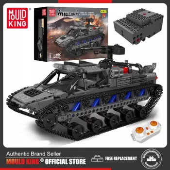 Военный танк Mould King 20030, строительный блок с дистанционным управлением, вездеход EV2, модель гусеничного автомобиля в сборе, кирпич, детский подарок