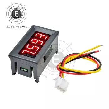 Инструмент для измерения напряжения с цифровым ЖК-дисплеем, 0-100 В постоянного тока, 0,36 дюйма, 3-проводной, 4-значный вольтметр, тестер напряжения