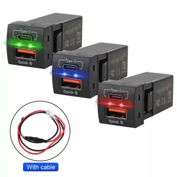 Вольтметр, быстрая зарядка, новые аксессуары, розетка питания для Toyota QC3.0 USB Type-C PD 12 В 48 Вт, быстрое зарядное устройство