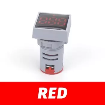 Вольтметр, мини-измеритель напряжения, квадратная Светодиодная панель, 22 мм, 60-500 В переменного тока, с индисветильник красного, синего, желтого, зеленого, белого цвета