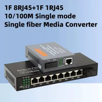 Волоконный трансивер SC 1 Fiber 8rj45 + 1 1 RJ45, 10/100 м, медиаконвертер, оптоволоконный трансивер, 20 км, 1310, 1550 нм, 1 пара