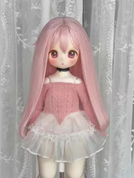 Волосы для куклы розовые 1/3 1/4 BJD, волосы для девушек с медведем и яйцом, парик для укладки, бесплатная доставка